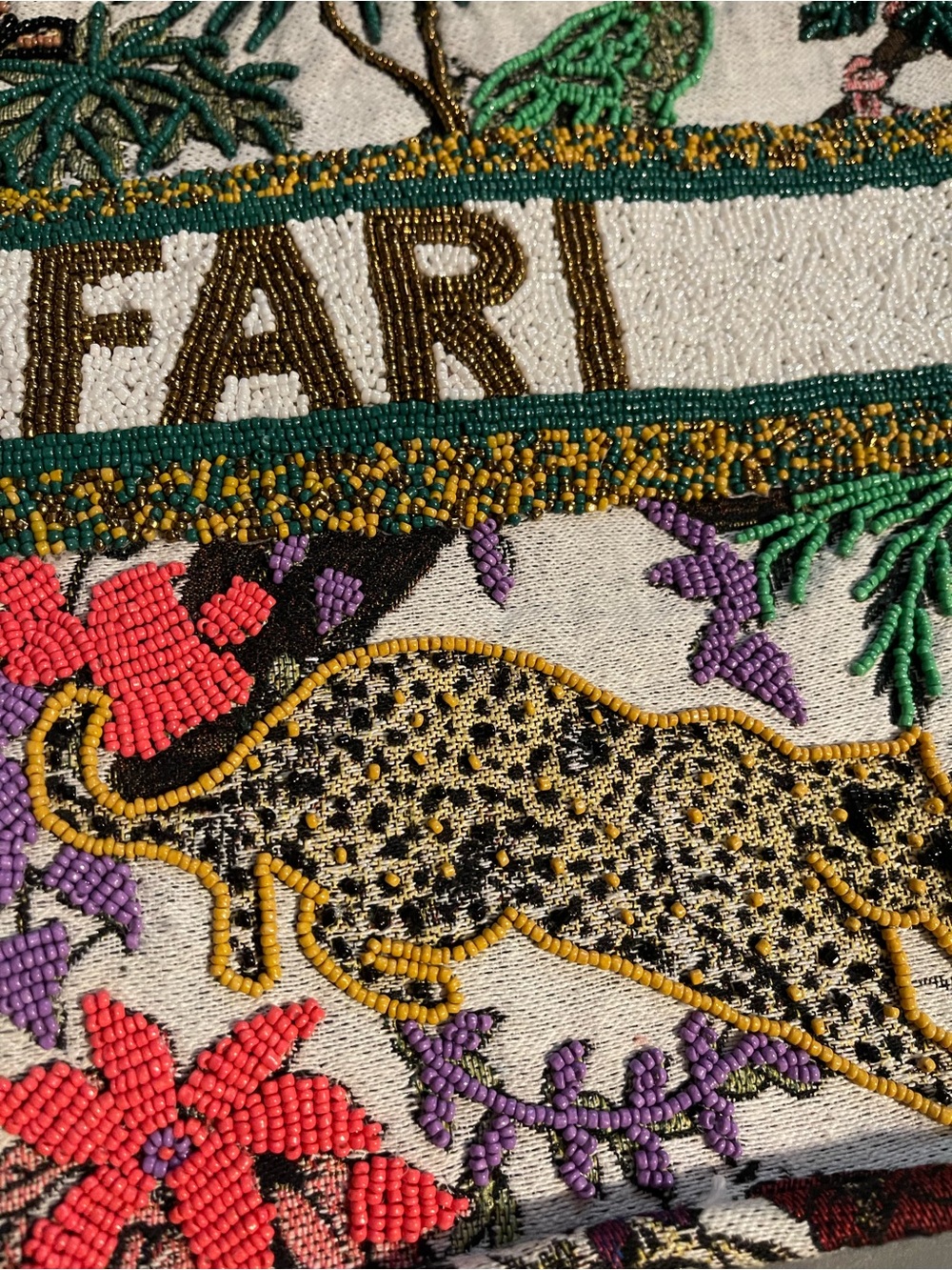 America & Beyond Safari Beaded Tote Bag - - Picture 2 of 6